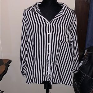 High low striped blouse
